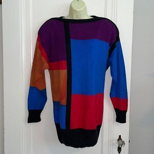 Vintage 80s/90s Dalton 365‎ long color block long sleeve sweater